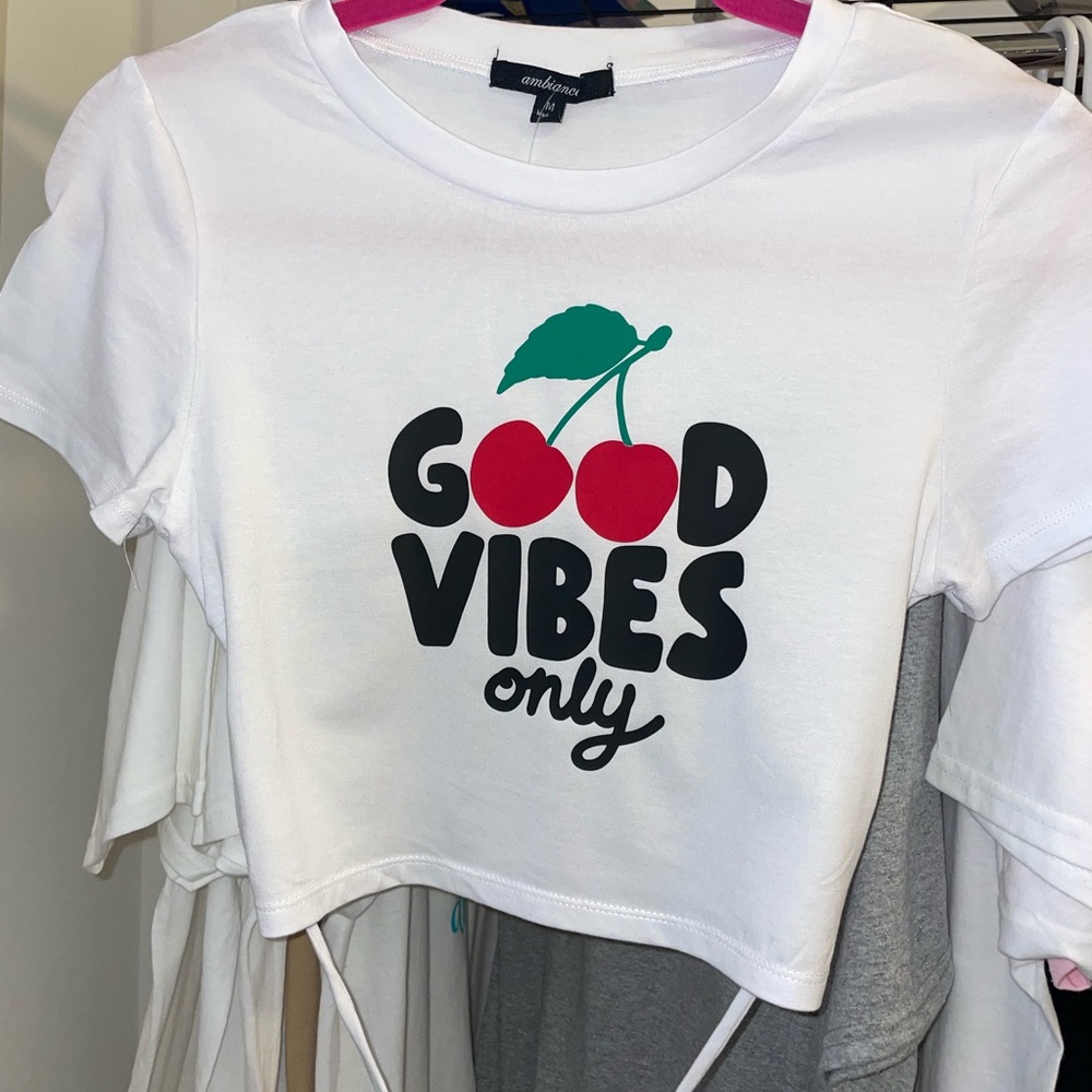 White custom made crop top.